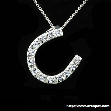 Lucky Diamond Horseshoe Pendant Necklace 14K White Gold_P1046WPP.jpg